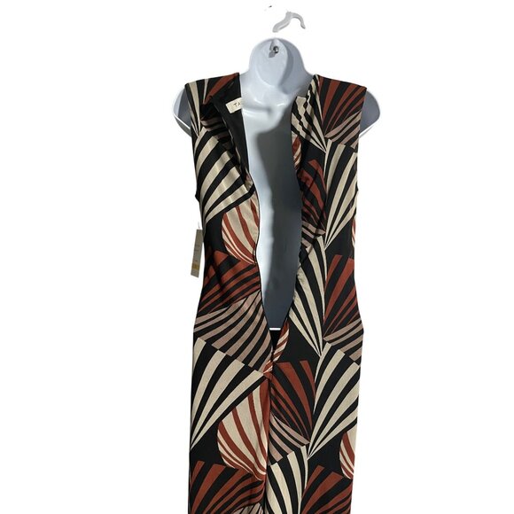 Taylor Sleeveless Maxi Dress With Abstract Print Black & Rust Colors Size Medium - Picture 7 of 11